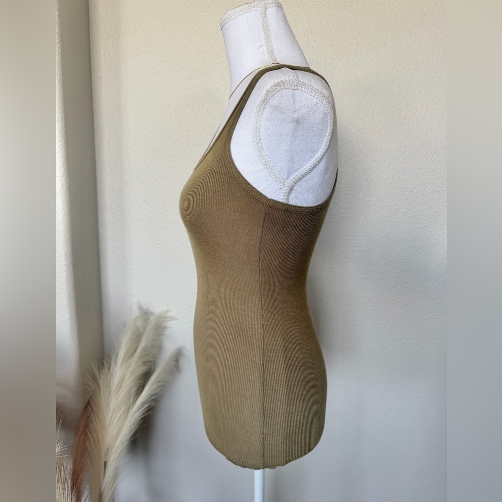 Zenana - Olive Ribbed Razor Back Tank Top - Picture 8 of 12